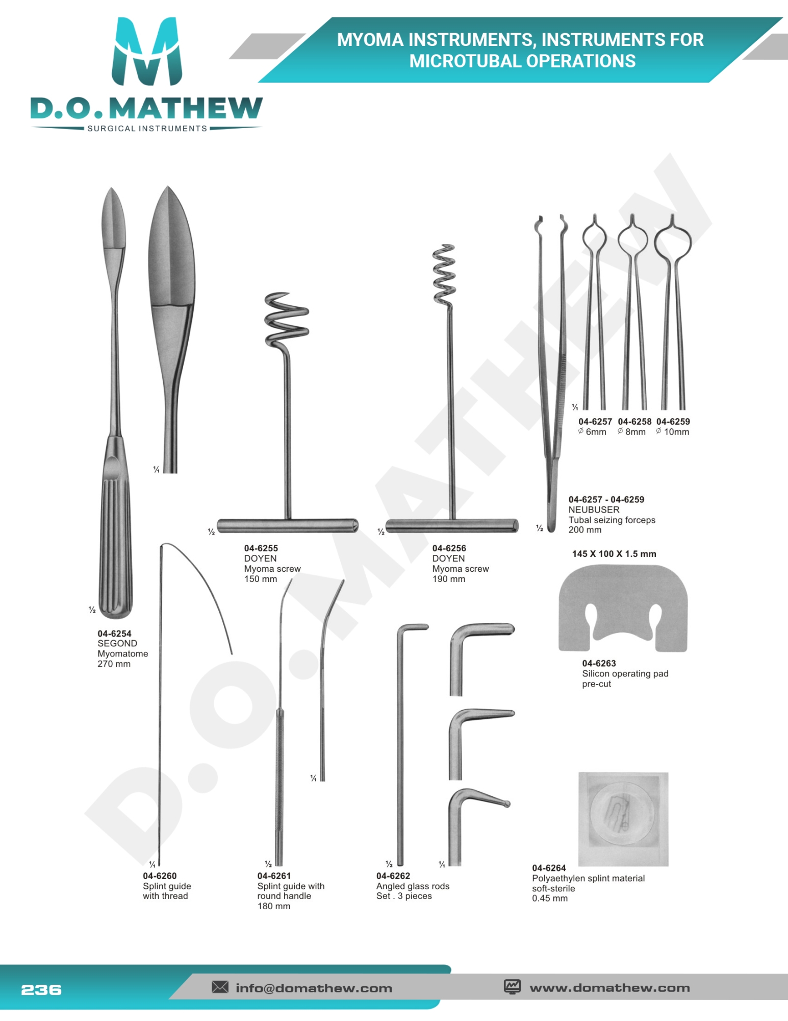 Utrine Dilators, Probes, Forceps, Myoma Instruments
